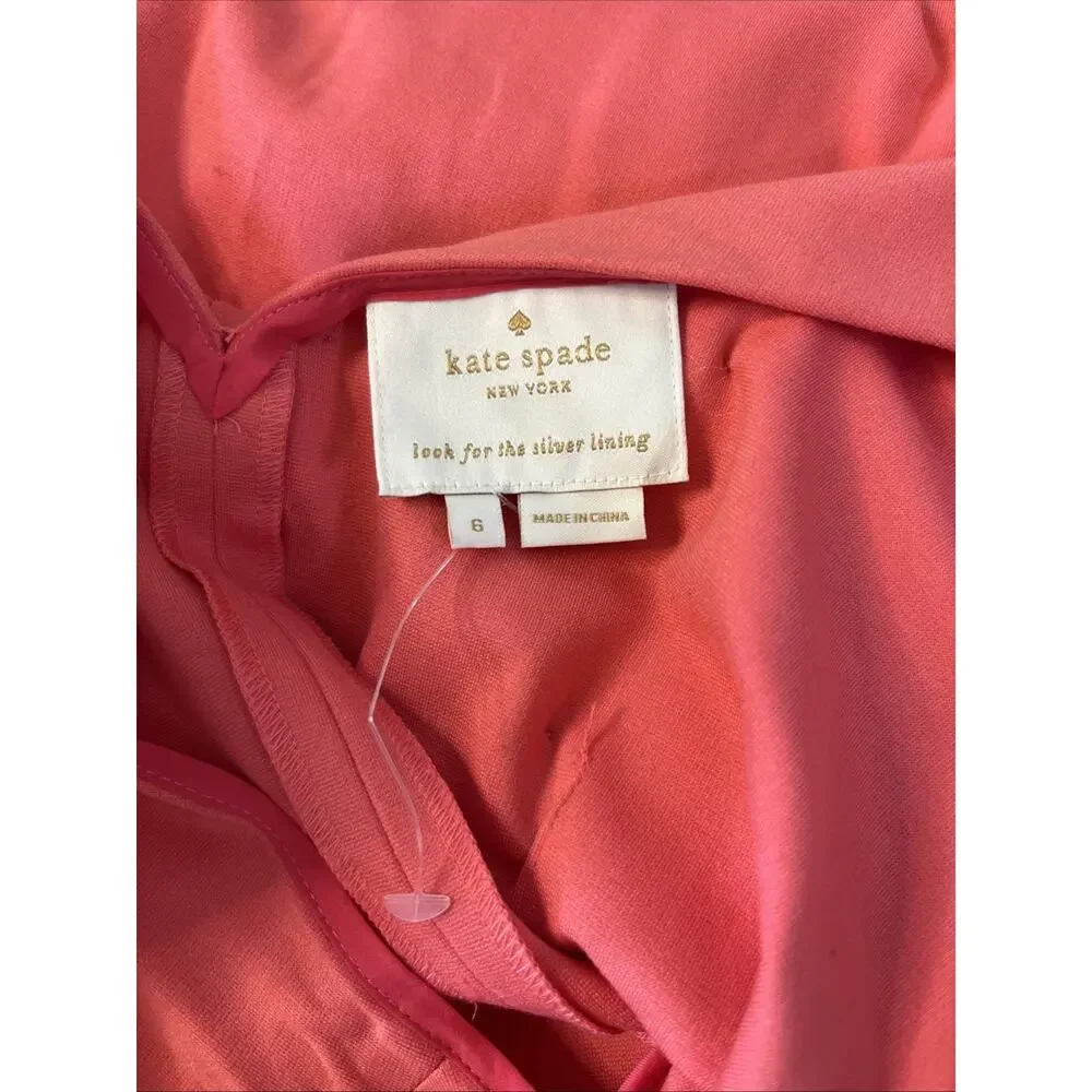 Kate Spade New York Sz 6 Sleeveless Bow Back Sheath Mini Dress Pink S Classic